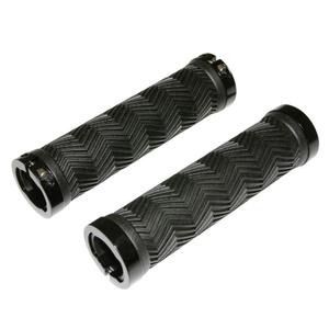 141872-fahrradgriffe-chevron-mit-doppelkragen-newton-schwarz-130-mm