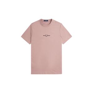 fpm4580-s52-t-shirt-fred-perry-emboidered-dunkelrosa