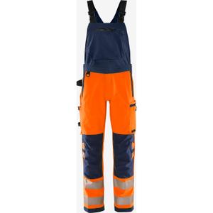 134190-271-warnschutz-latzhose-klasse-2-fristads-stretch-1031-gstp-orange-hohe-sichtbarkeit-dunkelblau