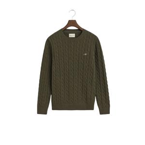 8050601-384-pullover-mit-rundhalsausschnitt-gant-cable-khaki-green-mel