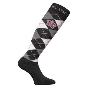 0205093013-9580-reitsocken-damen-hv-polo-argyle-black-silvergrey-melange-rose
