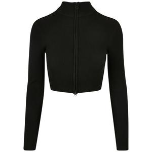 tb5089-00007-damen-strickjacke-mit-kurzem-reissverschluss-aus-rippstrick-urban-classics-schwarz